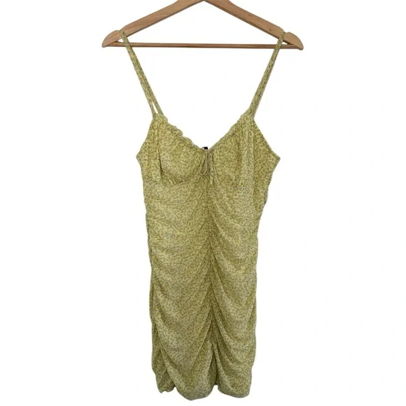 H&M Ruched Floral Yellow Sundress - Picture 1 of 4